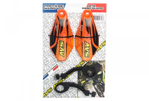 Protège Mains AVS KIT DECO (patte Alu Avec Charnière) Orange Noir 4 Protège Mains AVS KIT DECO (patte Alu Avec Charnière) Orange Noir – Image 2