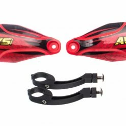 Protège Mains AVS KIT DECO (patte Alu Avec Charnière) Rouge Noir