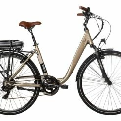 Vélo De Ville Électrique Mixte Bicyklet Claude Shimano Tourney 7V 500 Wh 700 Mm Beige Marron