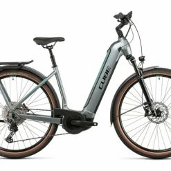 Vélo De Ville Électrique Cube Kathmandu Hybrid EXC 750 Easy Entry Shimano Deore 12V 750 Wh 700 Mm Gris Vert 2022