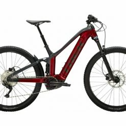 VTT Électrique Tout-Suspendu Trek Powerfly FS 4 500 Shimano Deore 10V 500Wh Crimson / Lithium Grey 2022 Rouge / Gris