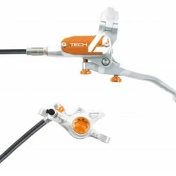 Frein Arrière Hope Tech 4 X2 Argent / Orange Durite Standard