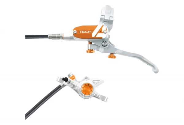 Frein Arrière Hope Tech 4 X2 Argent / Orange Durite Standard 3 Frein Arrière Hope Tech 4 X2 Argent / Orange Durite Standard