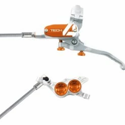 Frein Avant Hope Tech 4 E4 Argent / Orange Durite Tressé Aviation