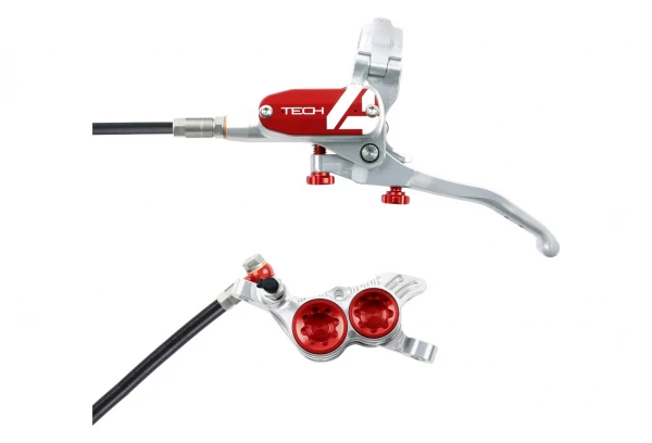 Frein Avant Hope TECH4 V4 Argent / Rouge Durite Standard 3 Frein Avant Hope TECH4 V4 Argent / Rouge Durite Standard