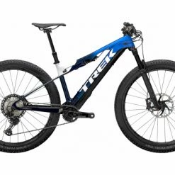 VTT Électrique Tout-Suspendu Trek E-Caliber 9.8 Shimano XT 12V 29'' Gloss Alpine Navy Smoke 2022