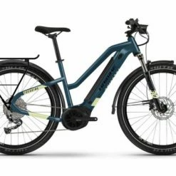 VTC Électrique Haibike Trekking 5 Trapez I500Wh Shimano Alivio M3100 9V Bleu / Jaune Canary 2022