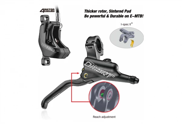 Frein à Disque Arrière Tektro Orion HD-M750 4 Pistons (sans Disque) Noir 3 Frein à Disque Arrière Tektro Orion HD-M750 4 Pistons (sans Disque) Noir – Image 2