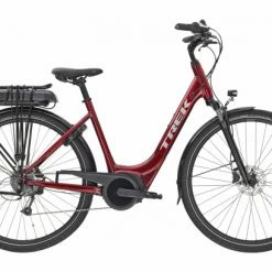 Vélo De Ville Électrique Trek VERVE+ 1 LOWSTEP Shimano Altus 8V 300wh Rouge 2020