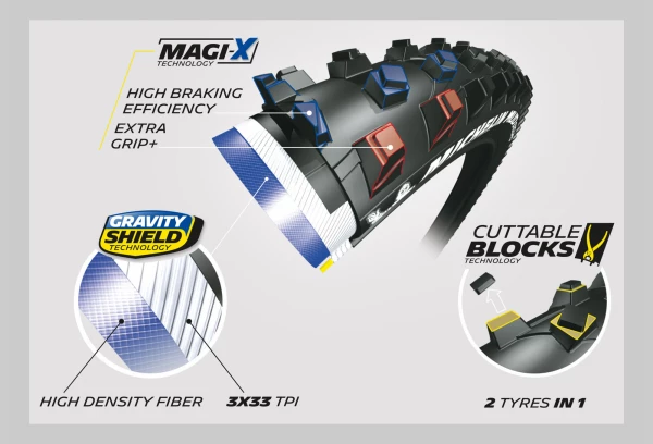 Pneu VTT Michelin Mud Enduro Competition Line 29 Tubeless Ready Souple Gravity Shield Magi-X E-Bike 5 Pneu VTT Michelin Mud Enduro Competition Line 29 Tubeless Ready Souple Gravity Shield Magi-X E-Bike – Image 3